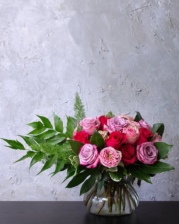 Rose-Colored Romance Flower Arrangement