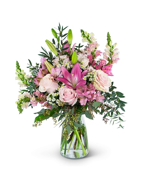 Flower arrangement of Rose and Lily