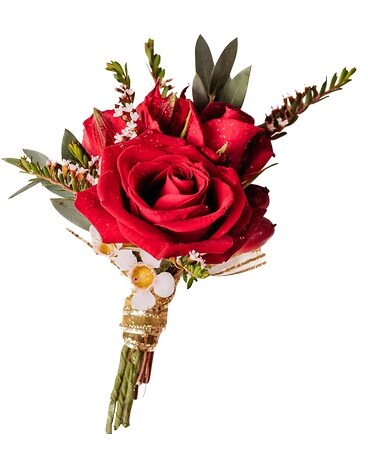 Scarlet Boutonniere Flower Arrangement