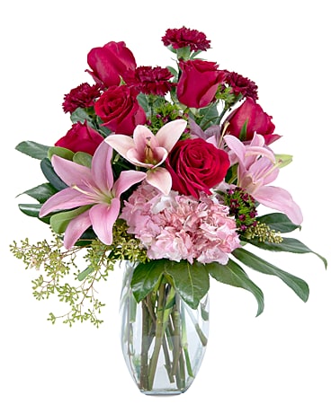 Blushing Rose Flower Arrangement