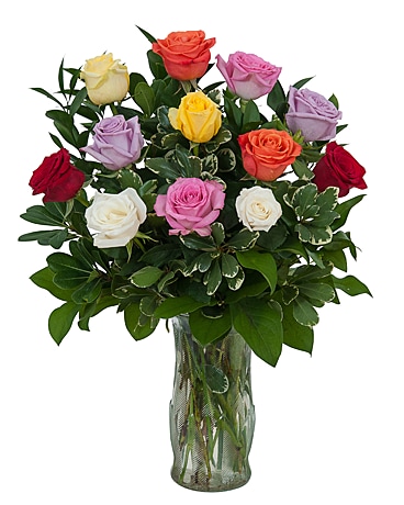 Dozen Roses - Mix it Up! Flower Arrangement