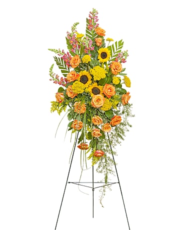 Heaven's Sunset Standing Spray Flower Arrangement