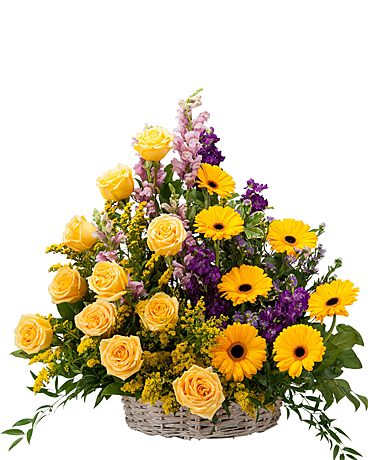 Vivid Memories Basket Tribute Flower Arrangement