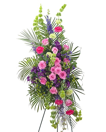 Forever Cherished Easel Spray Flower Arrangement
