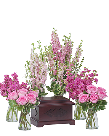 Surrounded by Love in Pink Flower Arrangement