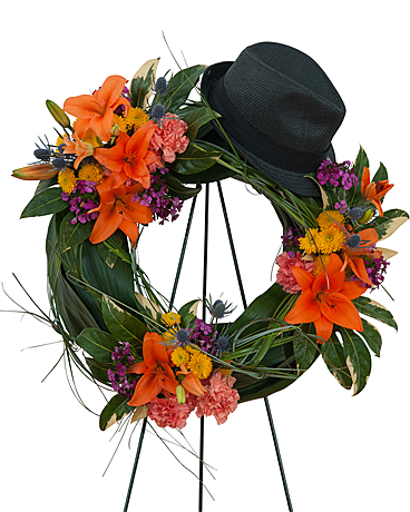 Remembering the Good Times Wreath Flower Arrangement