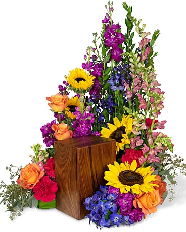 Prismatic Rays Surround Flower Arrangement