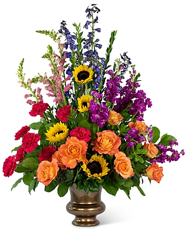 Prismatic Rays Grande Tribute Flower Arrangement