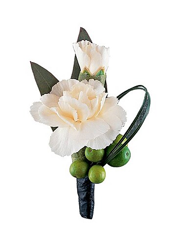 Carnation and Berries Boutonniere Flower Arrangement