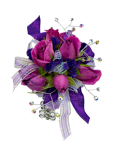 Royal Purple Wrist Corsage in Timmins ON Timmins Flower Shop Inc