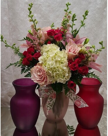 Woodland's Own Romance and Garden Flower Arrangement