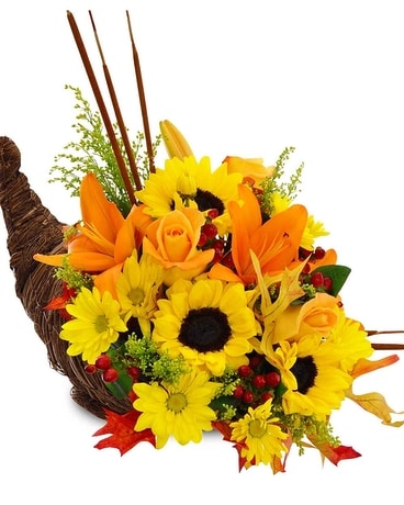 Sunrise Cornucopia Flower Arrangement