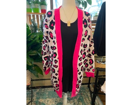 Pink Animal Print Cardigan Gifts
