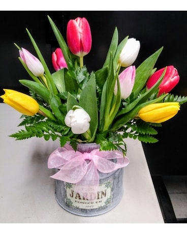 Rustic Tulips Flower Arrangement