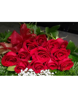 Dozen Red Roses No Vase