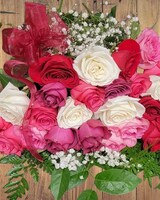 2 Dozen roses size,  inches height and  inches wide.