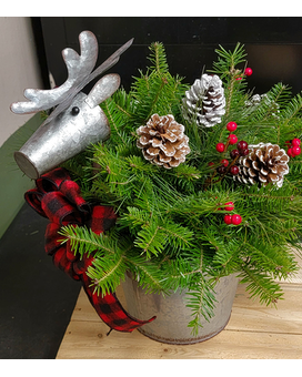 Rustic Reindeer Arrangement Flower Arrangement