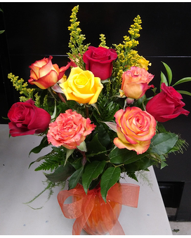 Fall Roses Flower Arrangement