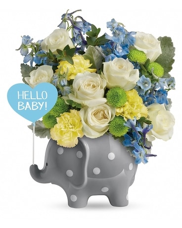 baby blue flower arrangements