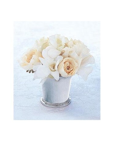 Ivory Julep Cup Flower Arrangement