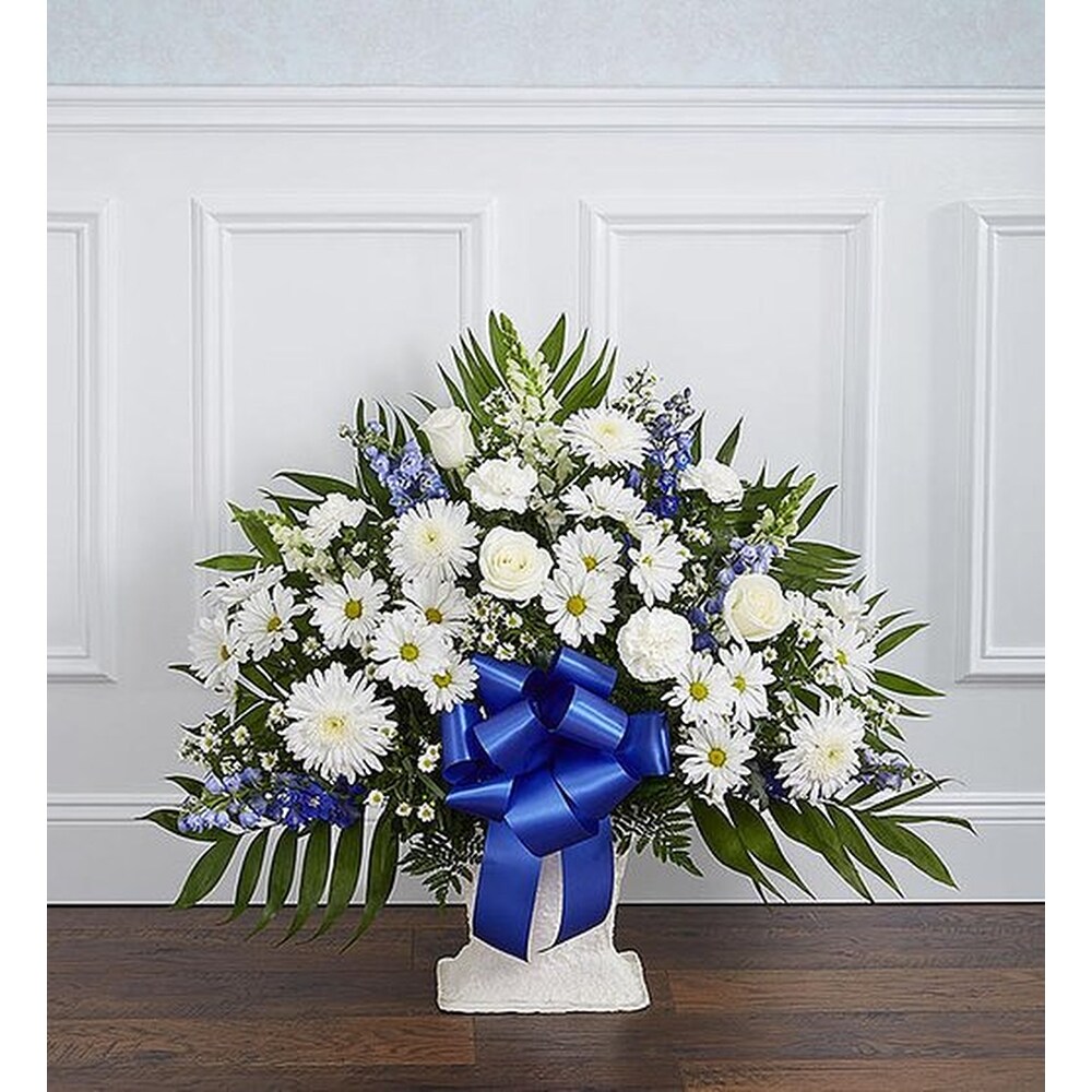 REPRESENT｜ (MLM41066 01) Blue and White Floor Basket | Blooms Today