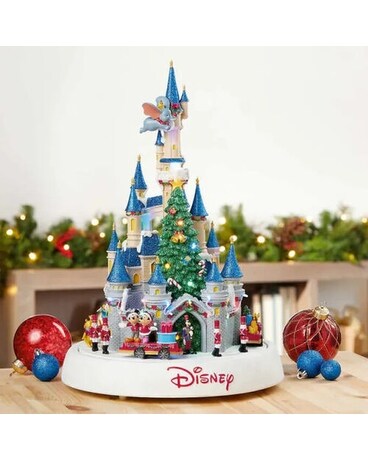 Disney Animated Holiday Castle with Parade, Lights Flower Arrangement