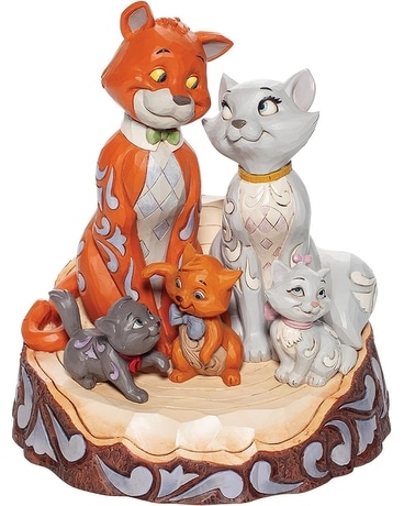 JIM SHORE CARVED BY HEART ARISTOCATS Flower Arrangement