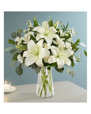 White Lily Bouquet Flower Arrangement