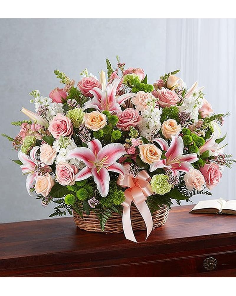 Pastel Sympathy Basket Arrangement in Jupiter FL - Anna Flowers of