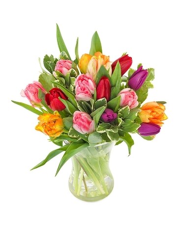 15 Mixed Tulips Flower Arrangement