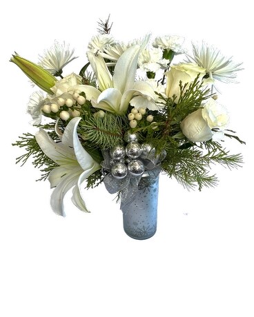 Elegant Santa Fe Snowflakes Flower Arrangement