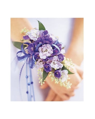 Cool Blues Wristlet Corsage