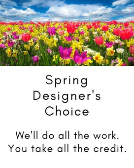 Spring Designer's Choice in a Basket Flower Arrangement