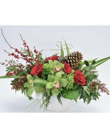 Orchid Holiday Flower Arrangement