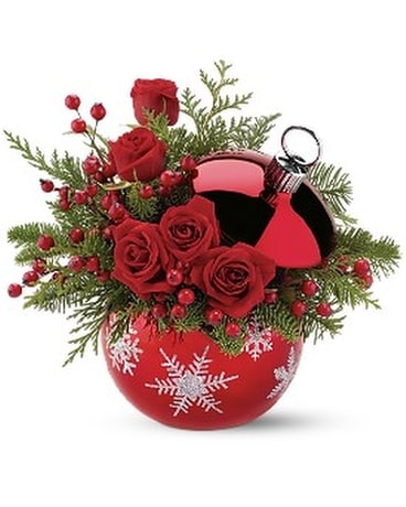 Teleflora's Snowflake Ornament Bouquet Flower Arrangement