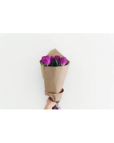 Wrapped Purple Tulips Flowers