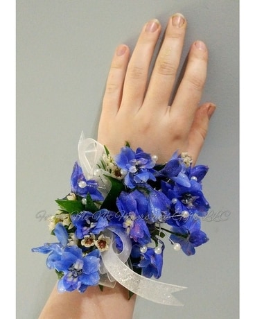 Blue Delphinium Wrist Corsage Corsage