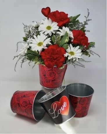 Valentine Tin Flower Arrangement