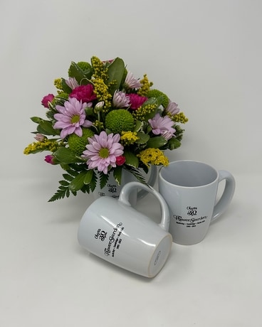 30th Anniversary Celebration Mug Flower Arrangement