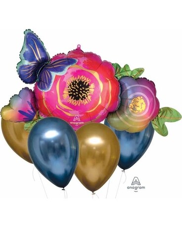 Flowers & Butterflies Balloon Bouquet Gifts