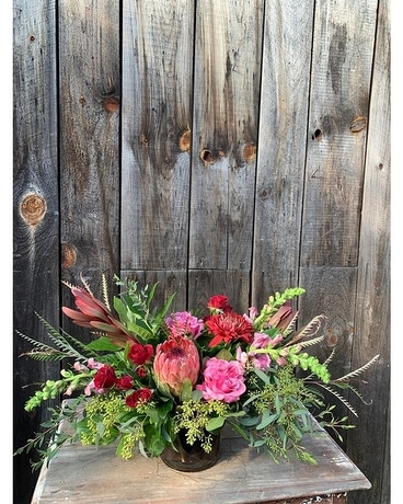 Cranberries and Cabernet Flower Arrangement