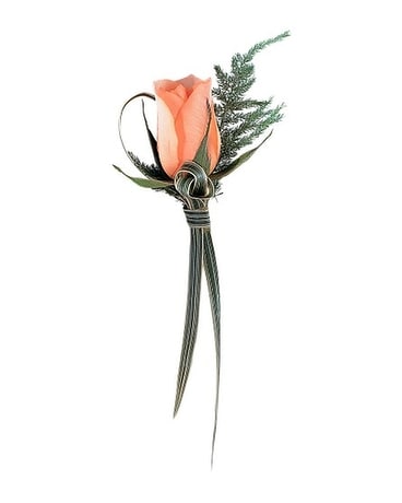 Peach Rose Boutonniere Flower Arrangement