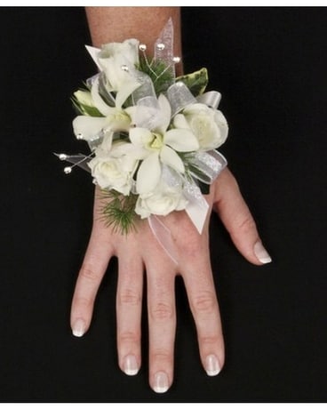 Rose & Dendrobium Orchid Corsage Flower Arrangement