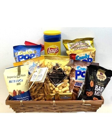 Movie Date Night Snack Basket Flower Arrangement