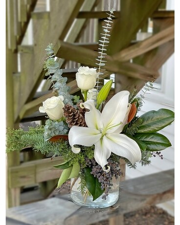 Snowy Woods Flower Arrangement