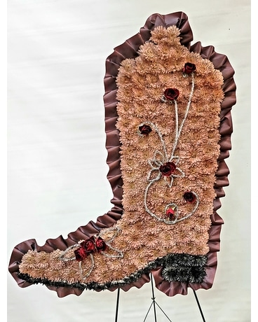 Cowboy Boots Sympathy Arrangement