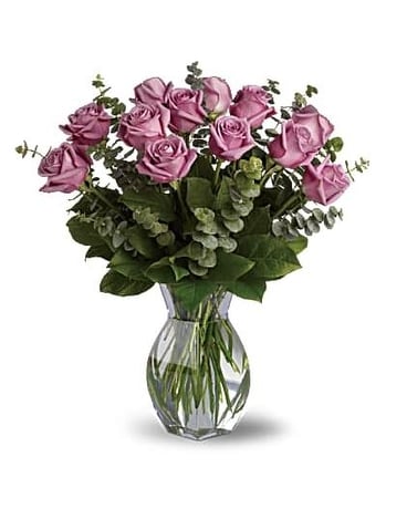 12 Lavender Roses Flower Arrangement