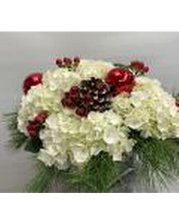 Holiday Hydrangea Flower Arrangement