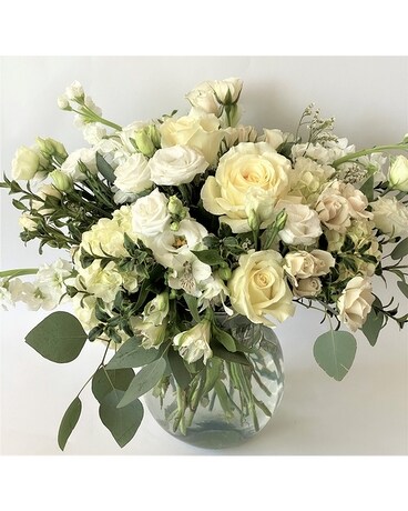 White Linen Flower Arrangement