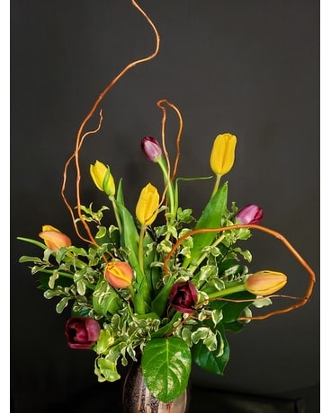 Vased Tulips Flower Arrangement